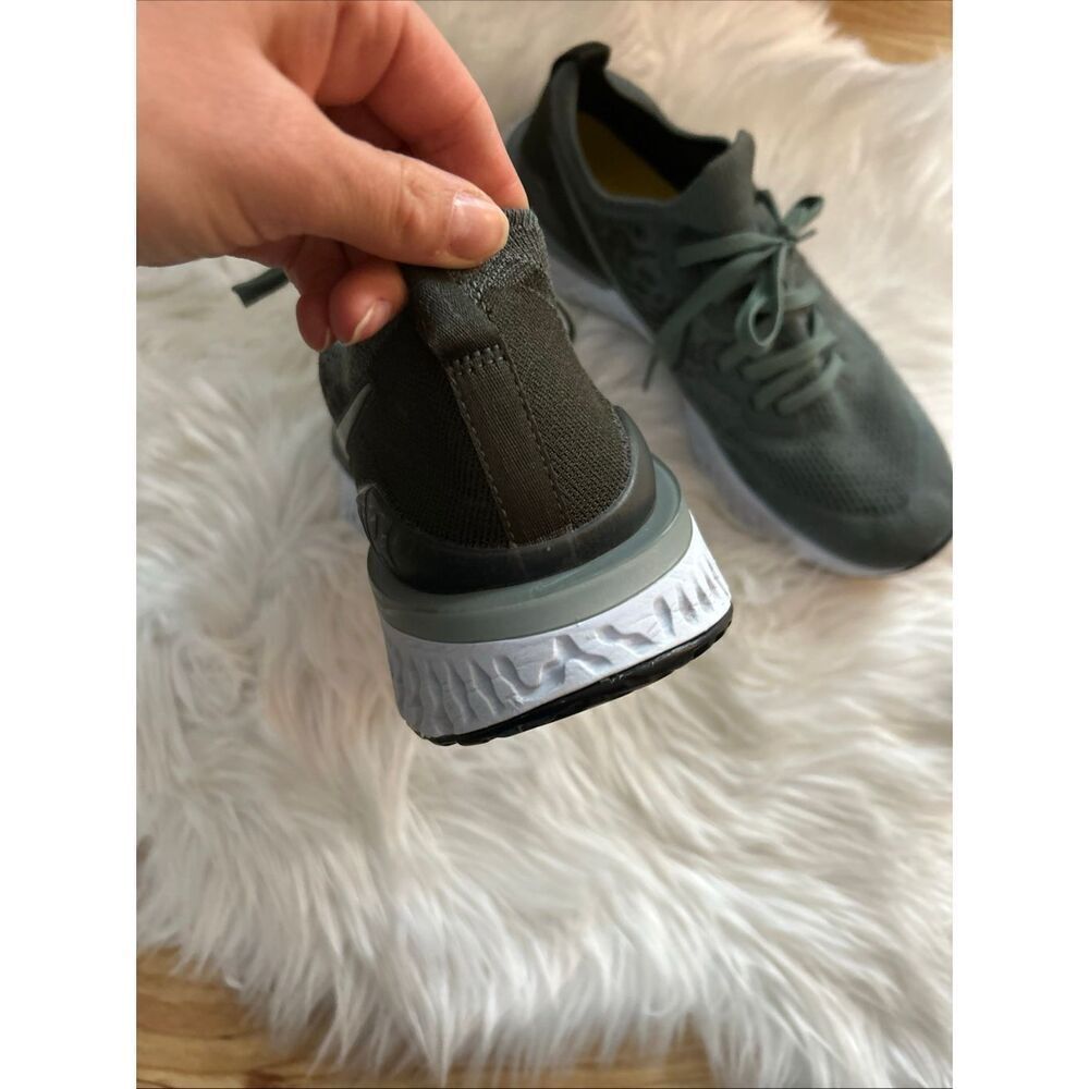 Nike Epic React Flyknit Olive/Mineral Spruce, Size 11.5 BQ8928-301, lightly used - Picture 3 of 6